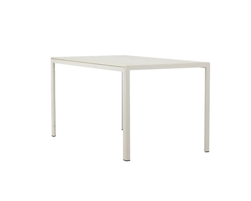 Rektangulärt trädgårdsbord med metallram