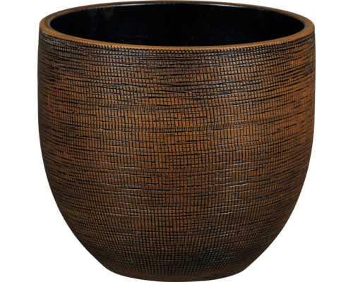 Dekorativ blomkruka med strukturerad yta.