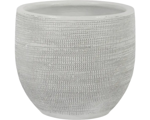 Blomkruka PASSION FOR POTTERY stengods Ø48x45cm vit Dekorativ blomkruka med strukturerad yta.