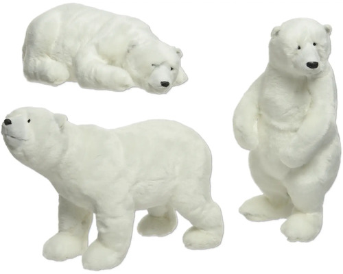 Tre vita isbjörnar som dekorativa figurer