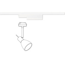 Skiss av strömskena med en enda spotlight