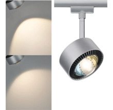 Silverfärgad skenspotlight med ljuskägla