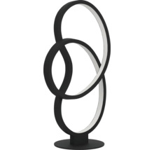 Dekorativ golvlampa med tre sammanflätade ringar på en rund fot