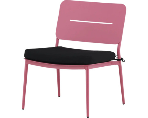 Rosa stol med svart sittdyna