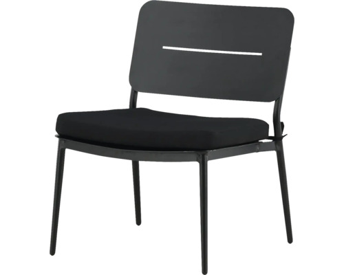 Svart stol med sittdyna