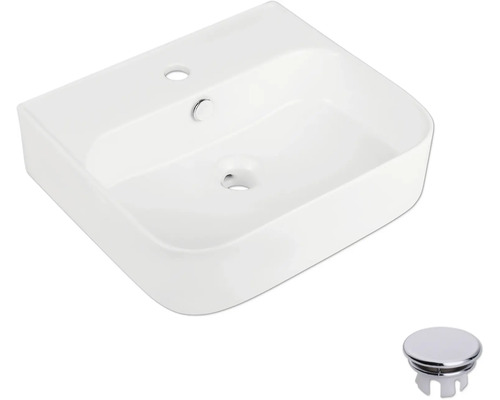 Keramisk tvättställ med avloppsgarnitur