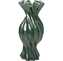 Grön blomvas med vriden form