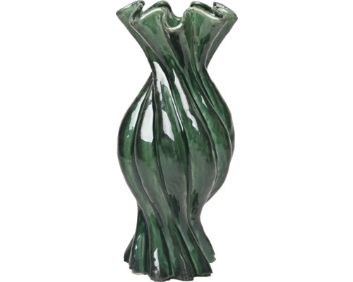 Grön blomvas med vriden form