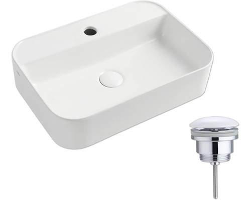 Tvättställ i keramik med bottenventil