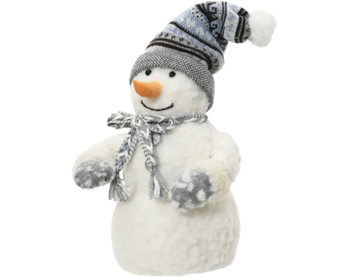 Dekorativ snögubbe med hatt och halsduk