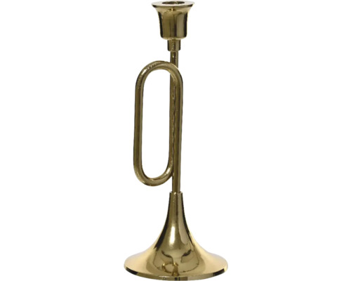 Ljusstake aluminium 10x10x27cm guld Guldfärgad ljusstake i ovanlig design