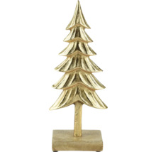 Dekorativt guldträd på sockel för festlig atmosfär