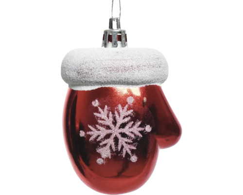 Julgranskula i form av en vante med snöflingamönster