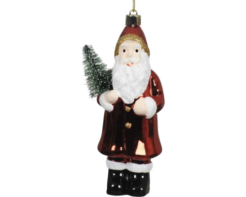 Jultomtefigur med träd som julgransprydnad