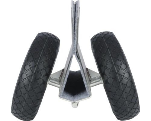 Båtvagn med två hjul och metallram