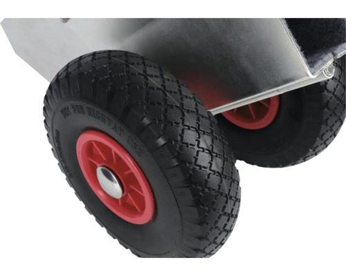 Detaljbild av vagnhjul med däck och fälgar