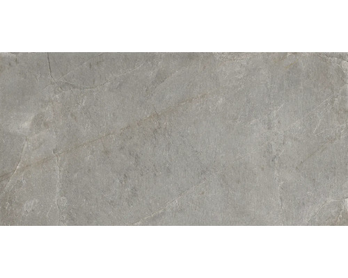 Grå keramikplatta med matt yta.