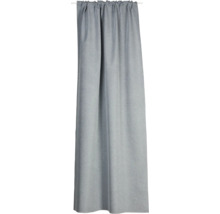 Grå gardin med rynkbandsupphängning