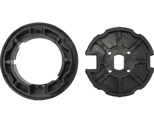 Två svarta rullgardinskomponenter