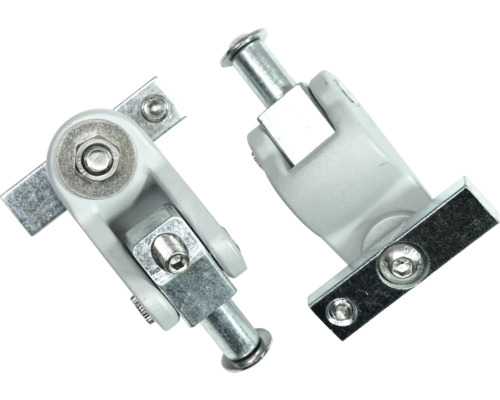 Två hörnanslutningar för fönsterramar av metall