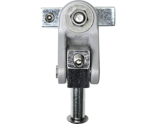 Närbild av ett metallgångjärn med skruvar