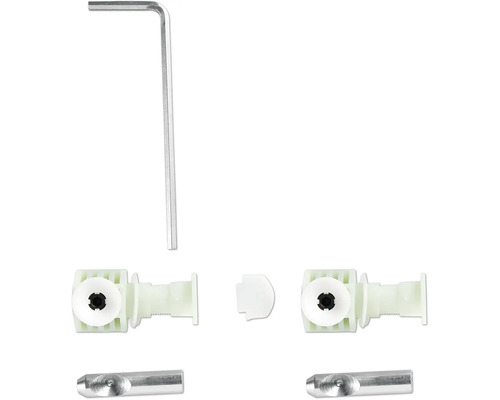 Monteringssats med insexnyckel, plugg och stift