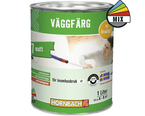 Väggfärg HORNBACH 7 matt vit 1L