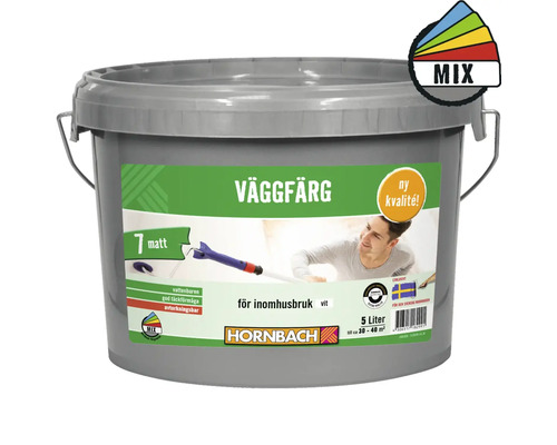 Väggfärg HORNBACH 7 matt vit 5L
