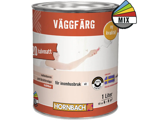 Väggfärg HORNBACH 20 vit 1L