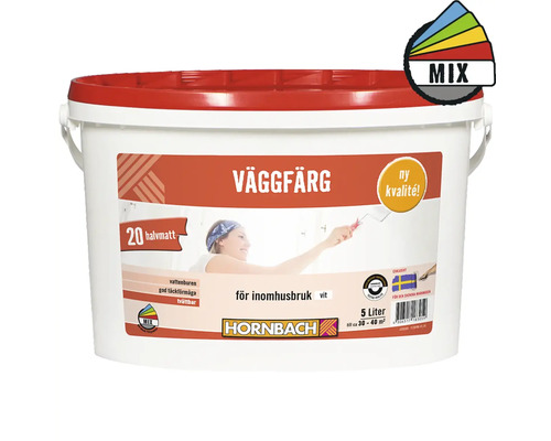 Väggfärg HORNBACH 20 vit 5L