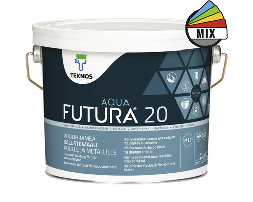 Lackfärg TEKNOS Futura Aqua 20 Bas 1 3L