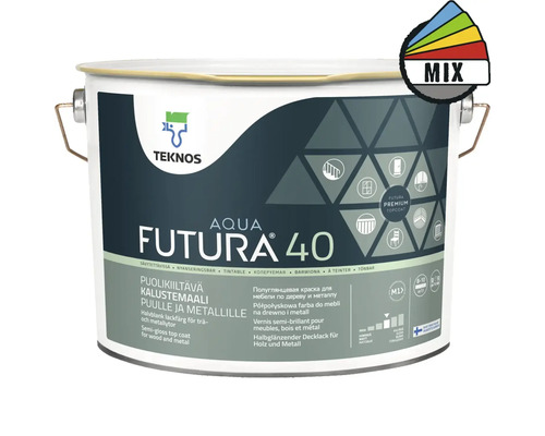 Lackfärg TEKNOS Futura Aqua 40 Bas 1 10L