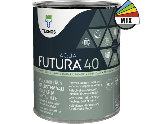 Lackfärg TEKNOS Futura Aqua 40 Bas 1 1L