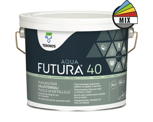 Lackfärg TEKNOS Futura Aqua 40 Bas 1 3L