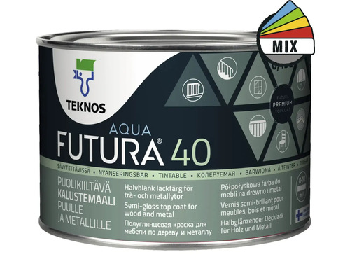 Lackfärg TEKNOS Futura Aqua 40 Bas 1 0,5L