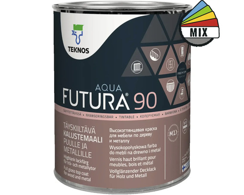 Lackfärg TEKNOS Futura Aqua 90 bas 1 1L