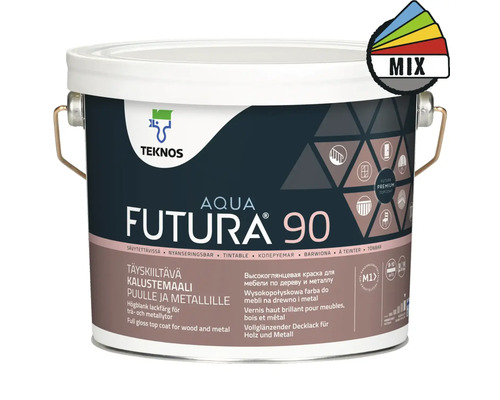 Lackfärg TEKNOS Futura Aqua 90 Bas 1 3L