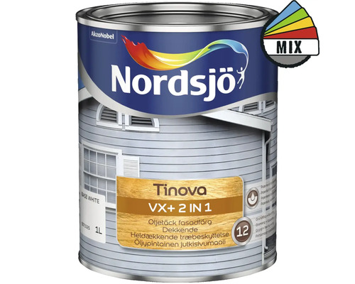 Fasadfärg NORDSJÖ Tinova VX+ 2in1 vit 1L