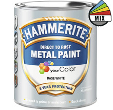 Hammerite metallfärg direkt på rost, baslack vit, med åtta års skydd