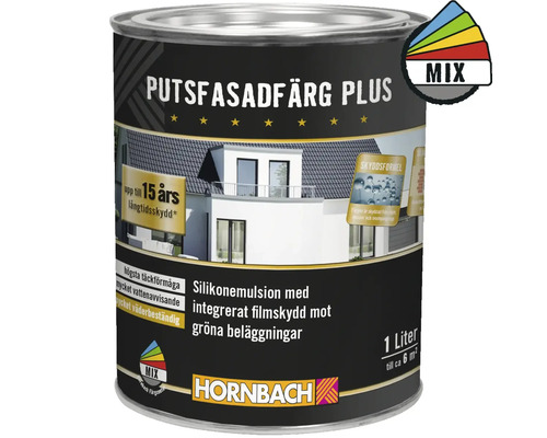 Silikonfärg HORNBACH fasad plus vit 1L