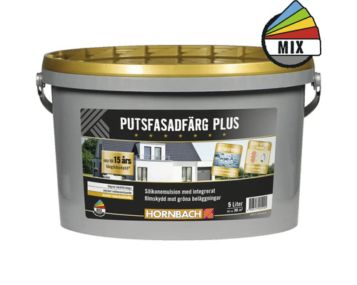 Silikonfärg HORNBACH fasad plus vit 5L