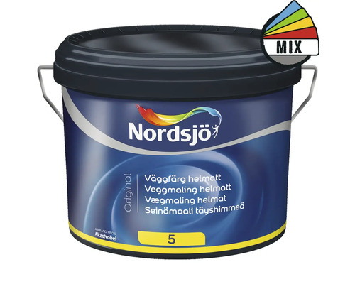 Väggfärg NORDSJÖ Original 5 BW helmatt vit 2,5L Nordsjö Väggfärg helmatt, fem liters burk