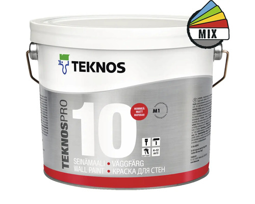 Väggfärg TEKNOS Teknospro 10 vit 2,7L