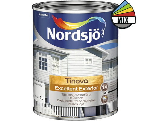 Fasadfärg NORDSJÖ Tinova excellent exterior vit 1L