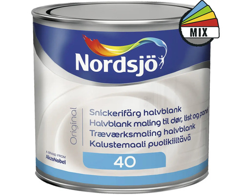 Snickerifärg NORDSJÖ Original halvblank vit 0,5L Nordsjö lackfärg i burk