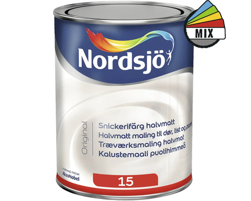 Snickerifärg NORDSJÖ Original halvmatt vit 1L Nordsjö lackfärg i burk med mixsymbol