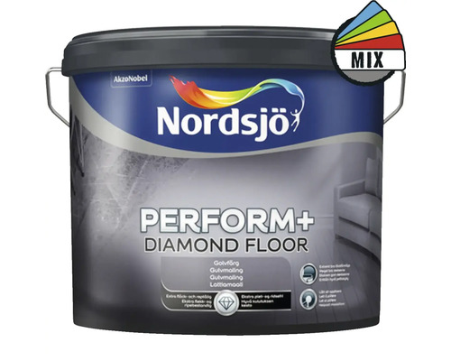 Golvfärg NORDSJÖ Perform+ Diamond Floor halvblank vit 2,5L