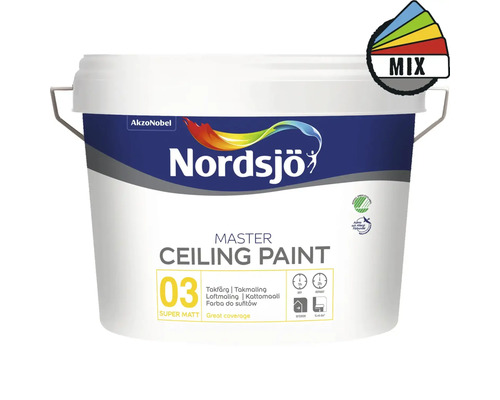 Takfärg NORDSJÖ Master Ceiling 3 helmatt vit 10L