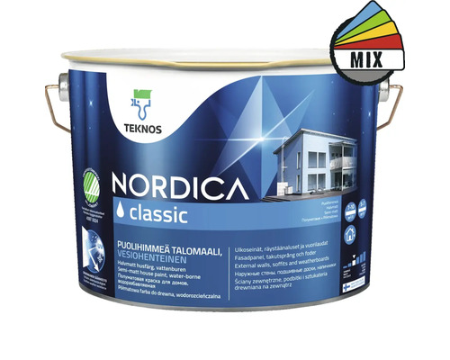 Fasadfärg TEKNOS Nordica Classic akrylatfärg vit 9L Hink med Teknos Nordica Classic fasadfärg