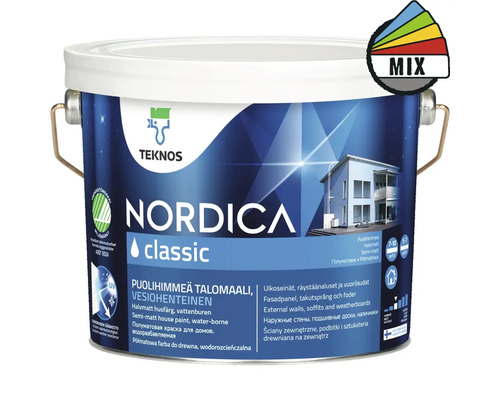 Fasadfärg TEKNOS Nordica Classic akrylatfärg vit 2,7L